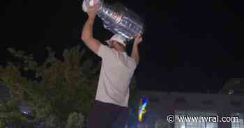 Canes players party with fans on Glenwood South to celebrate Stanley Cup win