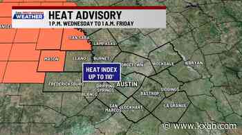 Heat Advisory issued for Wednesday