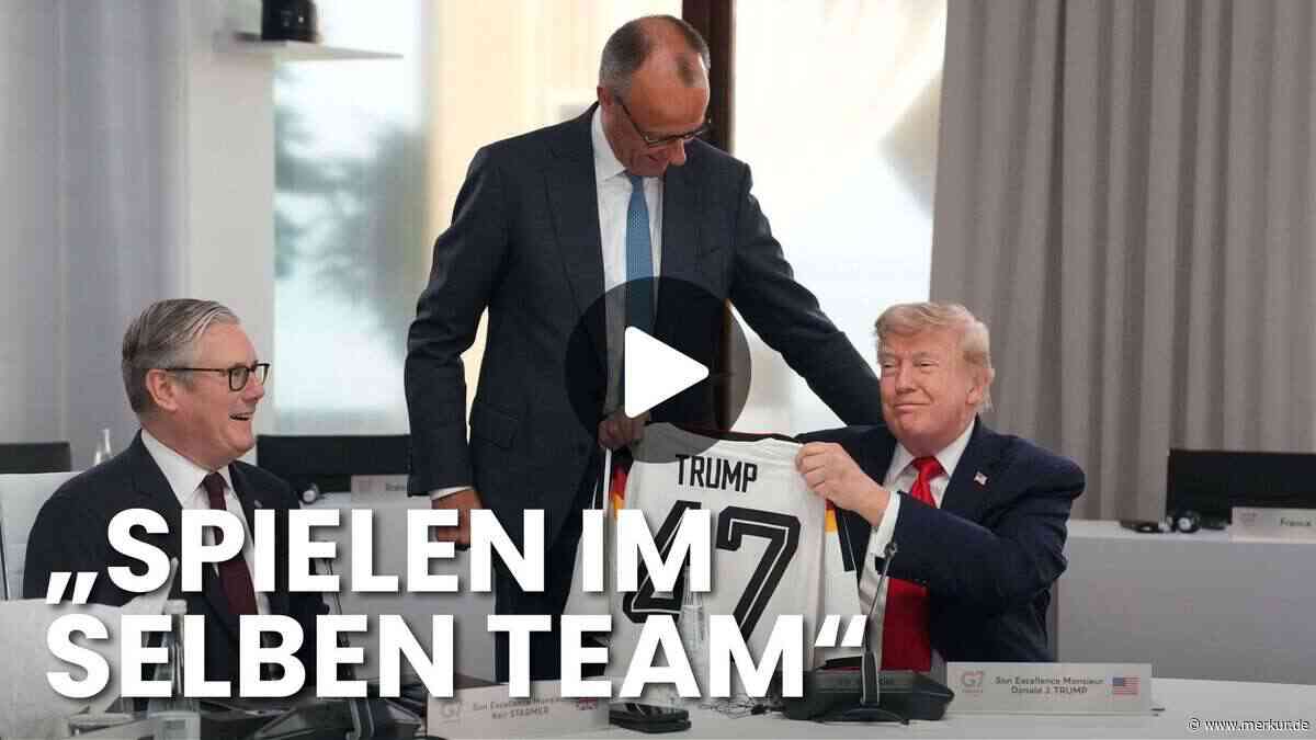 Merz überreicht Trump DFB-Trikot: Video zeigt Geschenkübergabe