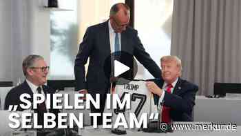Merz überreicht Trump DFB-Trikot: Video zeigt Geschenkübergabe