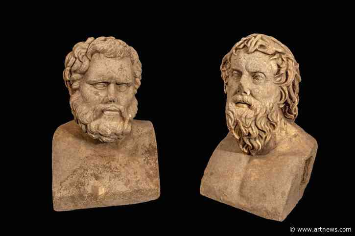 Two 1,700-Year-Old Roman Marble Statues Surface Inside an Ancient Wine Vat in Israel