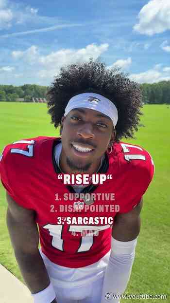 Asking our guys to say “RISE UP” in different ways 🤣 #football #atlantafalcons
