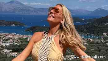 Newly-single Tess Daly throws herself into work after split from Vernon Kay as she touches down in Greece to shoot her new summer collection