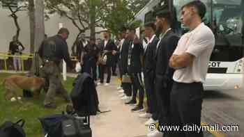 World Cup fans stunned as Uruguay players are searched by sniffer dogs on arrival in the US