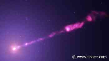 NASA X-ray spacecraft catches jet erupting from 1st supermassive black hole imaged by humanity