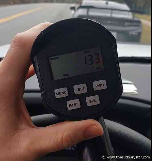 Wahnapitae driver going 153 km/hr in a 90 km/hr zone on Highway 17