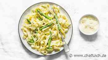 Frischkäse-Pasta mit grünem Spargel