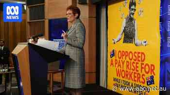Live: Pauline Hanson's press club address interrupted by protest banner