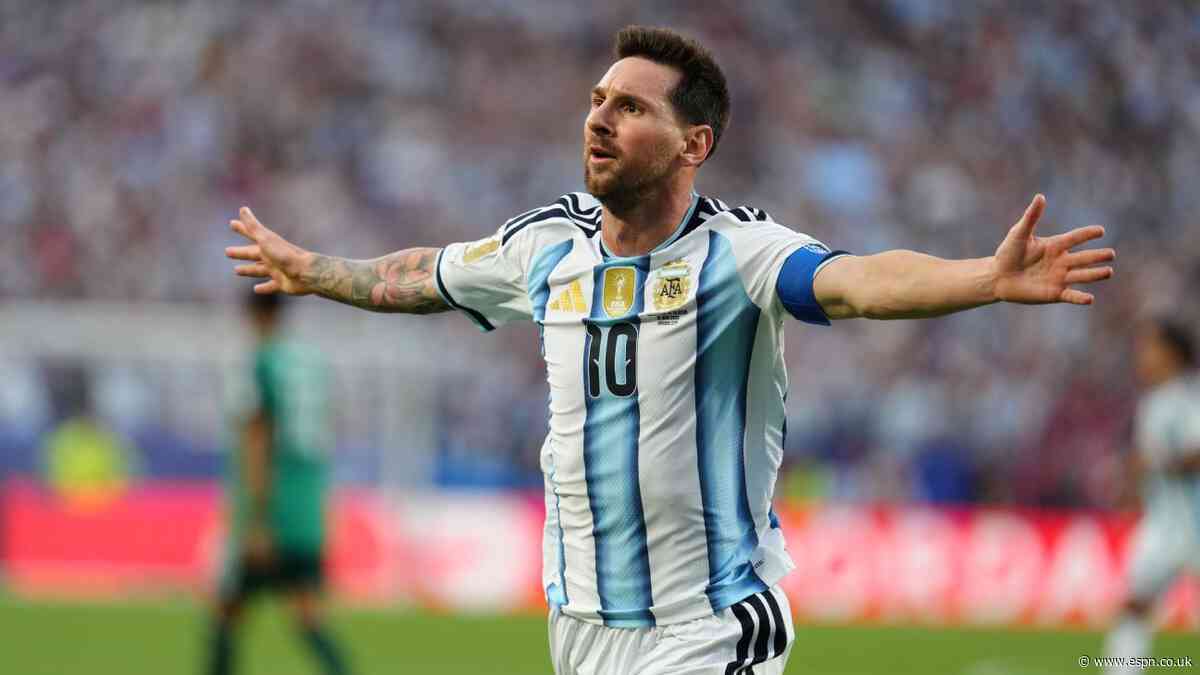 Messi ties Klose's World Cup goals record with hat...