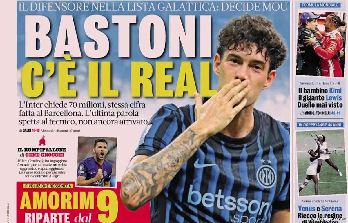 Today’s Papers – Inter book Palestra, but Real Madrid want Bastoni