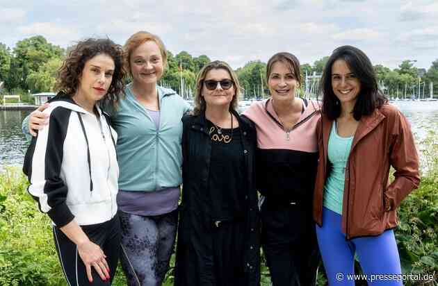 Dreh für neuen NDR Fernsehfilm „Club der Frühschwimmerinnen“ mit Anja Kling, Annett Sawallisch, Aybi Era und Anne Schäfer