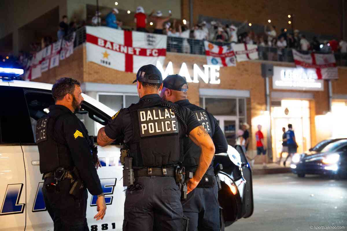 England fans defy Dallas police after drinking 5,000 beers on eve of World Cup opener