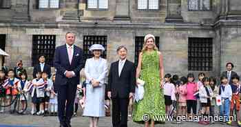 Willem-Alexander en Máxima verwelkomen Japans keizerspaar op de Dam