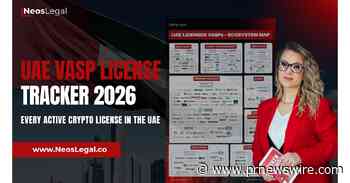 NeosLegal Launches UAE Crypto License Tracker 2026: Every Licensed VASP Across VARA, ADGM, DIFC, CBUAE and CMA