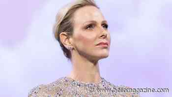 Princess Charlene sparkles in cascading crystal as she copies Kate Middleton