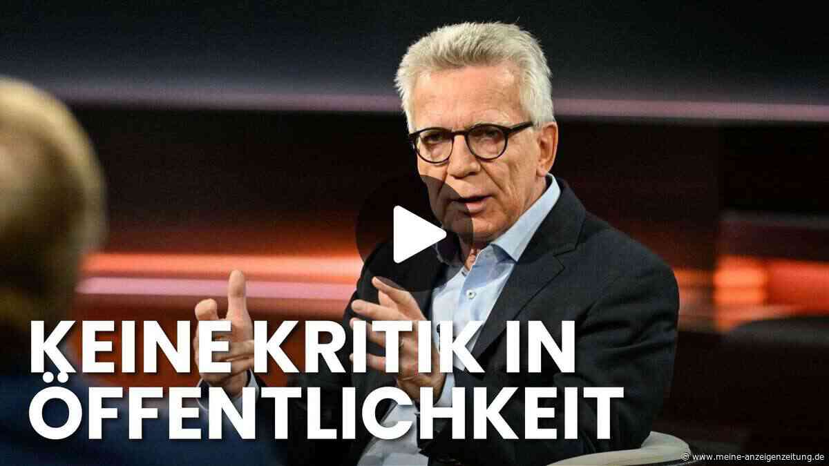 Video: Ex-Minister de Maizière bei Lanz – sein Satz lässt Moderator staunen