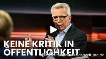 Video: Ex-Minister de Maizière bei Lanz – sein Satz lässt Moderator staunen