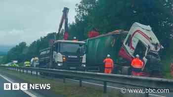 Two-lorry crash closes A9 southbound at Dunblane
