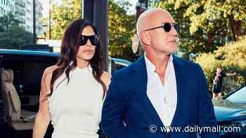 Lauren Sanchez looks elegant in a tailored white dress as she enjoys a date night with Jeff Bezos at a Parisian seafood restaurant