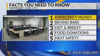 Emergency money, Woman behind bars, Hot and breezy, Food donations, Operation cooldown