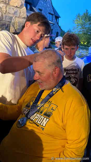 Spa Catholic baseball coach Phonsey Lambert wins state title, loses hair