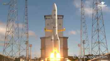 European rocket launches record-breaking mission with Amazon internet satellites