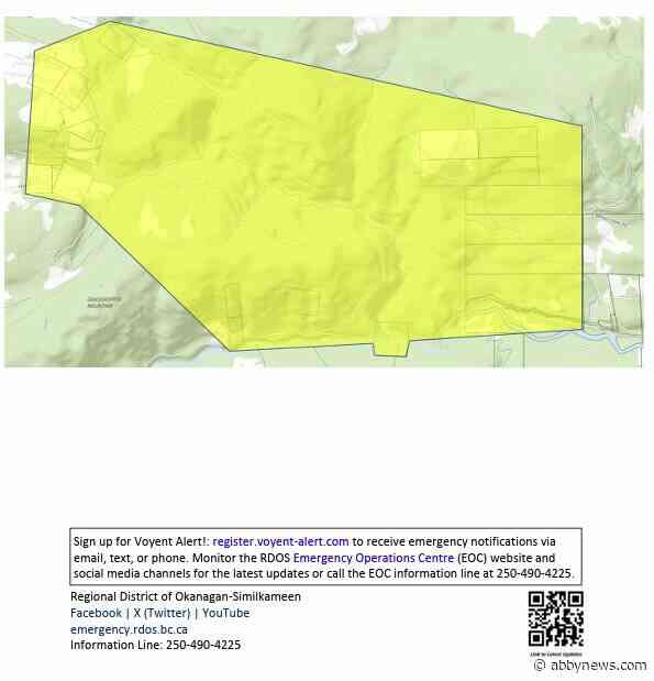 Wildfire west of Princeton grows to 57 hectares, evacuation alert issued