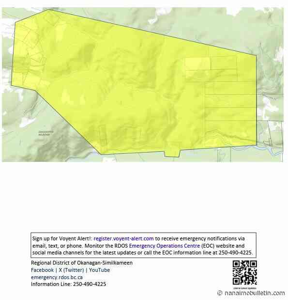 Wildfire west of Princeton grows to 57 hectares, evacuation alert issued