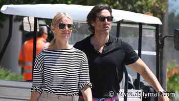 Gwyneth Paltrow and Brad Falchuk make a lavish exit from Sardinia aboard private jet... after their 'heated' political clashes surfaced