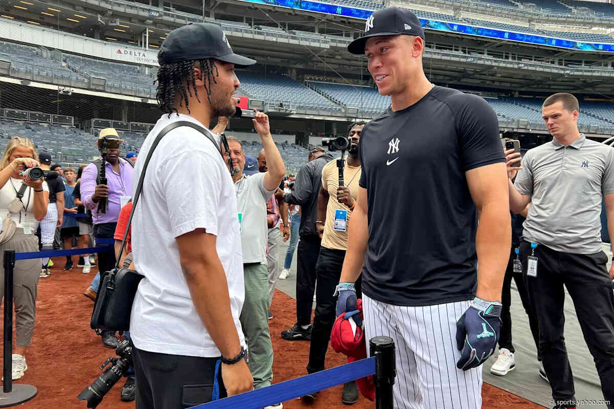 Knicks champs Jalen Brunson, Josh Hart bring NBA title celebration to Yankee Stadium