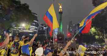 ¡Invasión colombiana en el Ángel de la Independencia! México se pintó de amarillo