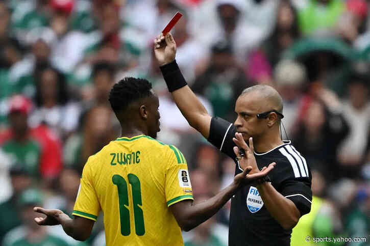 Fifa bans South African midfielder 3️⃣ games after red by Brazilian ref