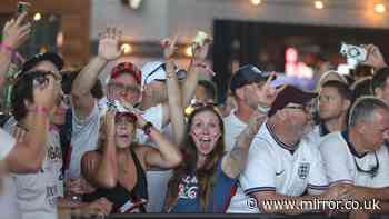 England fans get the party started after stunning 4-2 victory against Croatia in Dallas