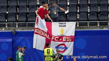 England fans forced to TAKE DOWN flags at World Cup opener with Croatia - as security enforce FIFA order to scupper tradition