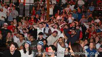 Beers flung and songs sung as thousands of fans gather in Manchester to cheer on England