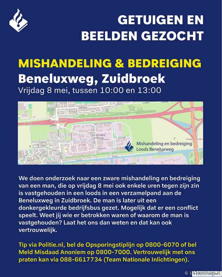 Politie onderzoekt zware mishandeling en vrijheidsbeneming in loods Zuidbroek