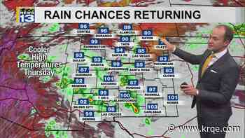 Rain chances return Thursday afternoon to parts of New Mexico