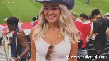 WAG Megan Pickford scrambles to find a last-minute outfit for the England World Cup game after airline lost her luggage