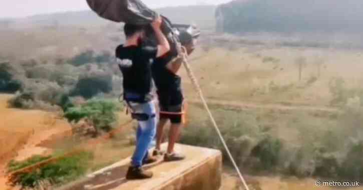 Bungee instructors filmed body bag stunt before ‘throwing model off bridge’