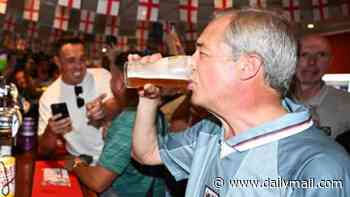 Nigel Farage posts a picture of himself enjoying England match in the pub - only for critics to reveal it was from two years ago