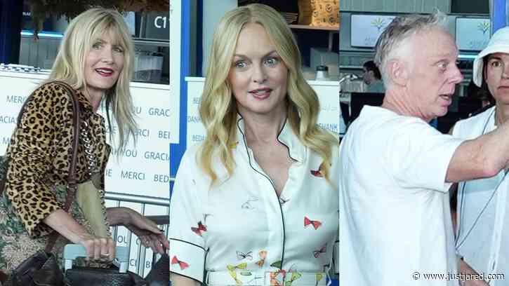 Laura Dern & Heather Graham Film ‘The White Lotus’ Season 4 at Nice Airport with Creator Mike White