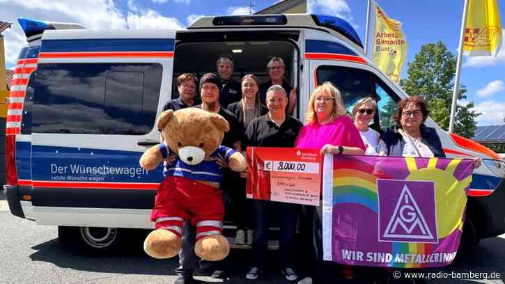 IG Metall Bamberg sammelt 8.000 Euro für Wünschewagen Franken
