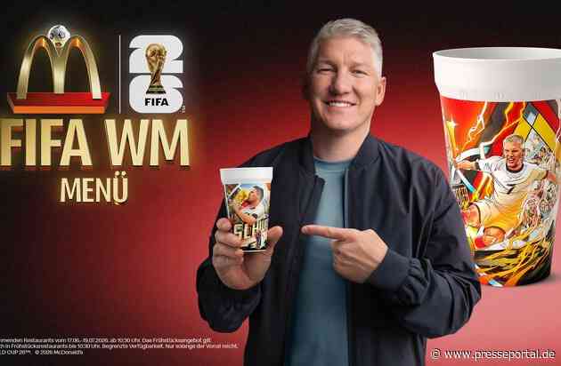 Bastian Schweinsteiger betritt das Spielfeld: Exklusiver Sammelbecher des Weltmeisters nur bei McDonald's Deutschland