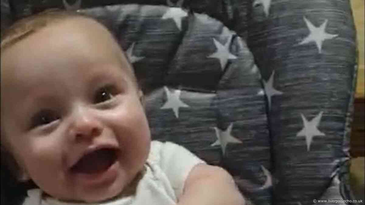 Preston Davey captured smiling and giggling in happier times with foster parents