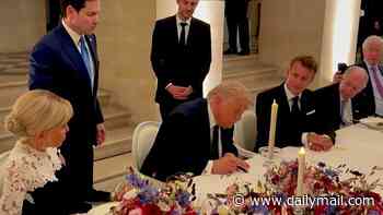 Donald Trump 'had Marco Rubio run around looking for a printer at the Palace of Versailles after spontaneous decision to sign Iran deal while touring Hall of Mirrors with Macron'