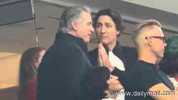 Embattled Gavin Newsom's stunning confession to Justin Trudeau caught on camera at World Cup when he thought no one was watching