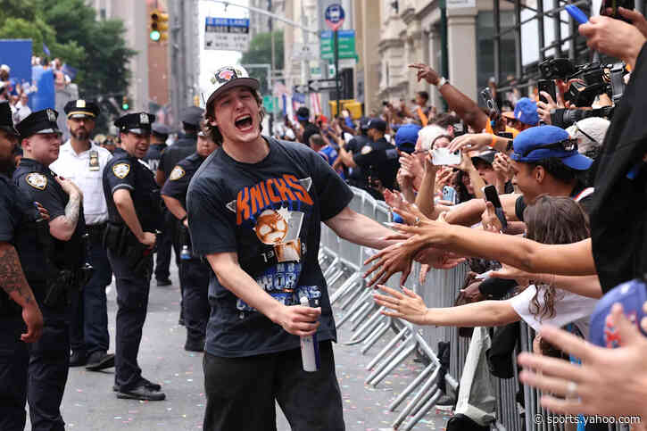 NYPD momentarily stops Knicks' Tyler Kolek after mistaking him for a fan during NBA championship parade