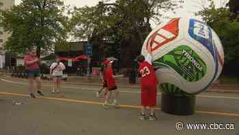 Soccer fans gather downtown Moncton for a FIFA World Cup viewing party broadcasting two games