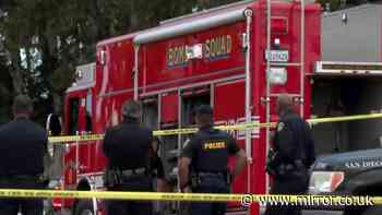 San Diego bomb squad swarm Islamic Center and arrest man 'with Nazi flag and suspicious device'