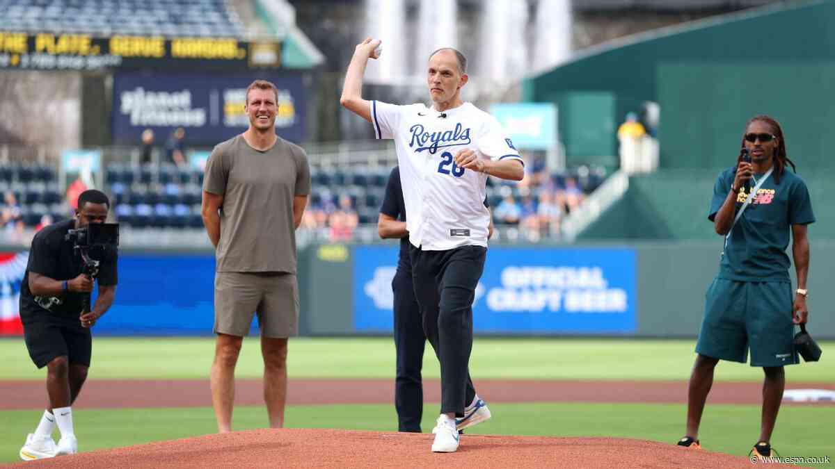 Tuchel throws first pitch at KC Royals game